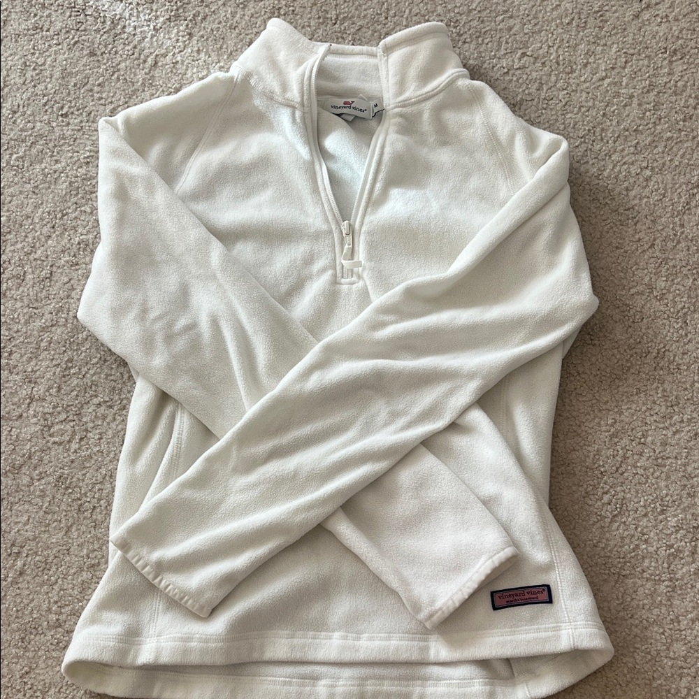 Vineyard Vines Cream Fleece Half-Zip